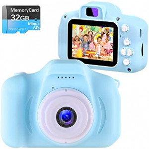 NINE CUBE Kids Camera Digital Camera for 3-8 Year Old Girls,Toddler Toys Video Recorder 1080P 2 Inch,Children Camera Birthday Festival Gift for 3 4 5 6 7 8 Year Old Boys(32G SD Card Included)
