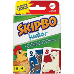 Mattel Games Skip Bo Junior Card Game in with 2 Levels of Play, 112 Cards, Sequencing Entertainment for 2 to 4 Players Ages 5 Years & Older