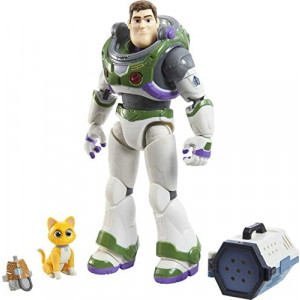 Disney Pixar Lightyear Alpha Class Collector Action Figure, Space Ranger Alpha Buzz Lightyear & Sox 6.75 Inches, 24 Articulated Joints, 6 Years & Up