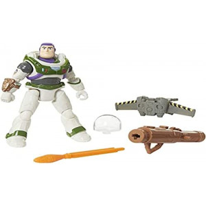 Disney Pixar Lightyear Mission Equipped Buzz Lightyear Action Figure 5 Inch with Jetpack, Blaster, 10 Movable Joints Authentic Detail, Gift 4 Years & Up