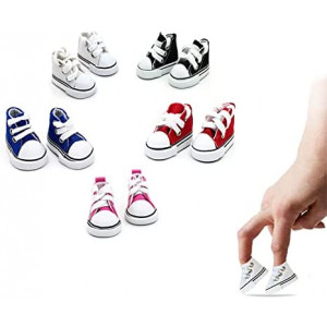 Mimeela 5 Pairs Mini Finger Shoes, Cool Mini Skateboard Shoes for Finger Breakdance, Fingerboard, Doll Shoes, Used As Making Shoe Keychains and Sneakers for Birds