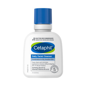 Face Wash by CETAPHIL, Daily Facial Cleanser for Sensitive, Combination to Oily Skin, 2 oz, Gentle Foaming, Soap Free, Hypoallergenic