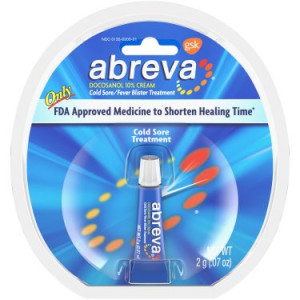 Abreva FDA-Approved Cold Sore Treatment, Docosanol 10% Cream, Tube, 0.07 oz