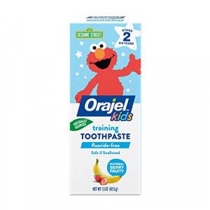 Orajel Kids Elmo Training Toothpaste Fluoride-Free 1 Pediatrician Recommended Fluoride-Free Toothpaste 1.5oz Tube