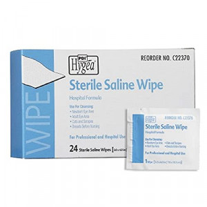 Sterile Saline Wipe Cleansing Exterior Area Of Eye, 4"x6", 24/Box