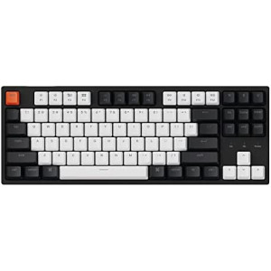 Keychron C1 87 Key Wired Mechanical Keyboard, USB Type-C Cable, Double-Shot ABS Keycaps TKL Mechanical Gaming Keyboard, White Backlit Gateron G Pro Brown Switch for Mac Windows