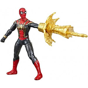 Spider-Man Marvel 6-Inch Deluxe Web Spin Movie-Inspired Action Figure Toy with Weapon Attack Squeeze Legs Feature, Ages 4 and Up