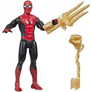 Spider-Man Marvel 6-Inch Mystery Web Gear Upgraded Black and Red Suit Action Figure, Includes Mystery Web Gear Armor Accessory and Character Accessory, Ages 4 and Up