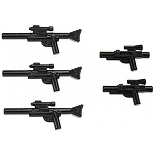 LEGO Star Wars Minifigure Blaster Guns Accessories 5 Pieces (3 Long Blasters, 2 Short Blasters)