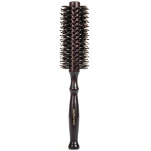 Boar Bristle Round Styling Hair Brush - 1.75 Inch Diameter - Blow Dryer & Curling Roll Hairbrush with Natural Wooden Handle for Women and Men - Used while Blow Drying to Style, Curl, and Dry Hair