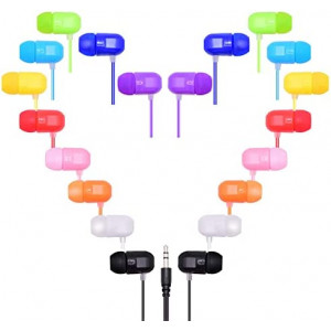 Wholesale Bulk Earbuds Headphones 100 Pack for Classrooms Kids, ZNXZXP Durable Earphones Perfect for Schools Students Teens Kindergarten Children Gift and Adult Multi Color Mixed,Individually Bagged