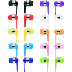 Bulk Earbuds 50 Pack for Classroom,ZNXZXP Wholesale Earbuds Headphones Earphones for Kids,Individually Bagged,Perfect for Students,Schools,Hospitals,Hotels,Library,Museums,Multi Colored