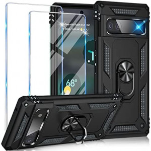 for Google Pixel 6A Case with Screen Protector, Military Grade Shockproof Heavy Duty Protective Phone Case Pass 16ft Drop Test with Magnetic Kickstand Car Mount Holder for Google Pixel 6A 2022