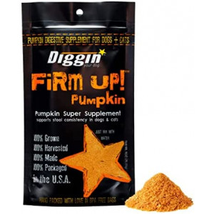 Diggin' Your Dog Firm UP! Pumpkin Super Supplement for Dogs and Cats, 1 oz - Made in USA, Digestive and Stool Consistency Support