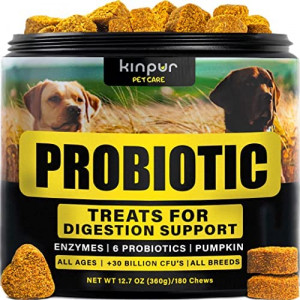 Probiotics for Dogs - Support Gut Health, Itchy Skin, Allergies, Yeast Balance, Immunity - Dog Probiotics and Digestive Enzymes for Small, Medium and Large Dogs - 180 Probiotic Chews for Dogs, Duck