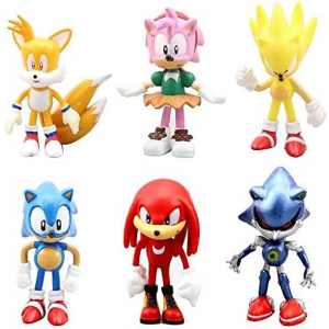 Sonic The Hedgehog Action Figures.Toppers Cute Toys Cupcake Topper Birthday Cake Toppers, Decorations or toys for kids 6pcs/set(I)