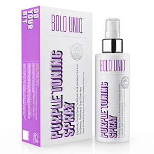 Blonde Toner Spray. Purple Leave In Toning Hair Treatment to Remove Brassy Surface Tones in Blonde, Platinum & Gray/Silver Hair. Paraben & Sulfate Free-PETA Approved Cruelty-free.