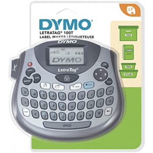 Dymo LetraTag LT-100T Labelmaker | Portable Label Printer with QWERTY Keyboard | Silver | Ideal for The Office or at Home