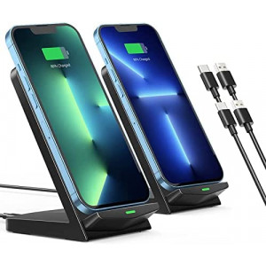    ,iPhone Wireless Charger Stand,15W Fast Qi Wireless Charger Compatible with iPhone 13/12/11Pro Max/XR/X/8,Galaxy S22/S21/S20/S10,Pixel,All Qi-Enable Phones