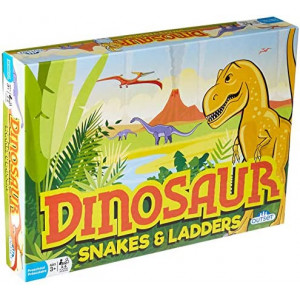Outset Media Dinosaur Snakes & Ladders Game - Amazon Exclusive Brown, Yellow, Green