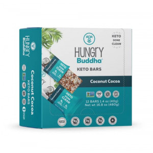 Hungry Buddha Keto Bars - Protein Bars - Low Sugar Low Carb Healthy Snacks - Vegan Protein Bars with Clean Ingredients - Plant Based Protein Keto Snacks - Gluten Free Snacks - Protein Bar - Keto Bar - 12 Count [Coconut Cocoa ]