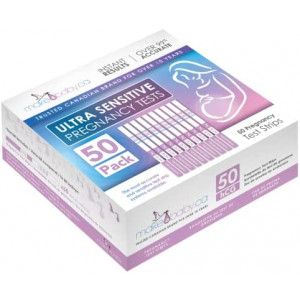 Make A Baby Ultra Sensitive Pregnancy Tests Strips hCG | For Couples Trying to Conceive (TTC) - Earliest Detection Available - Easy To Use - Over 99% Accurate | Pack of 50 - 5mm Strips