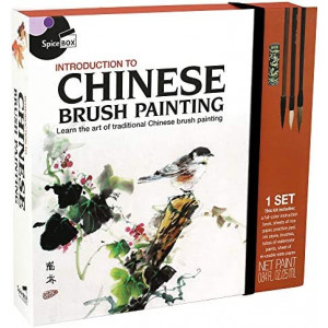 SpiceBox Adult Art Craft & Hobby Kits Introduction to Chinese Brush Painting,Multi Colors,06826