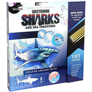 SpiceBox Adult Art Craft & Hobby Kits Art Studio Sharks&Sea Creatures