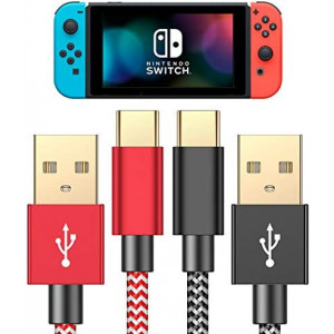 Charger Cable for NS Switch and Switch Lite Switch OLED - 2 Pack 6FT Nylon Braided USB C to USB A Type C Fast Charging Cord for Pro Controller, Samsung Galaxy S10 S9 S8 Note 9, Pixel, OnePlus
