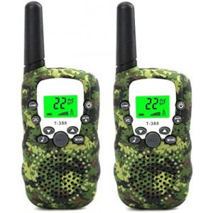 Walkie Talkies for Kids 3-14 Year Old Girl and Boy Gifts Toys 22 Channels Children's Walkie Talkie Set Outdoor Adventures Hiking Camping Gear Games for Girls and Boys Camo - 1 Pair