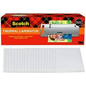 Scotch Thermal Laminator Combo Pack, Includes 20 Letter-Size Laminating Pouches, Holds Sheets up to 8.9" x 11(TL902VP)