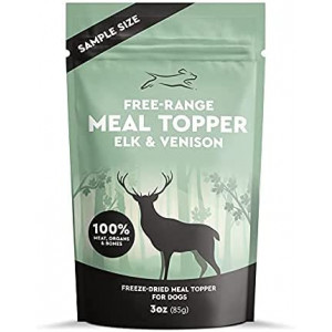 EBPP Free Range Dog Food Topper - Freeze Dried Raw Dog Food - Elk & Venison Dog Food Additives - Made in The USA