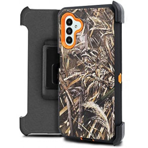 Thousandgear Designed for Samsung Galaxy A13 5G Holster Belt Clip Case Shockproof Heavy Duty Tough Hybrid Case Triple Protective Anti-Shock Resistant Mobile Phone Built in Screen Protector (Camo)