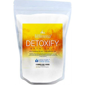 Detoxify Bath Salt 40 Ounces Mediterranean Sea Salt with Peppermint, Frankincense, and Lemon Essential Oils, Detox Bath with Natural Ingredients