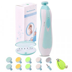 Baby Nail File Baby Nail Clipper for Infant Toddler Kids or Adults Baby Nail File Electric with LED Light,Toes Fingernails Care Polish.AA Battery Operated.
