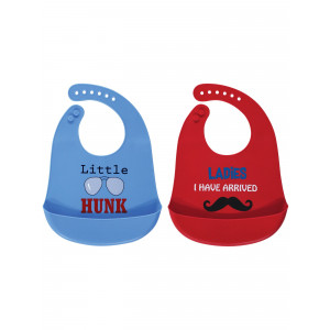 Luvable Friends Baby Boy Silicone Bibs 2pk, Ladies I Have Arrived, One Size