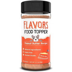 Flavors Food Topper and Gravy for Dogs - Peanut Butter Recipe, 3.1 oz. - Natural, Human Grade, Grain Free - Perfect Kibble Seasoning and Hydrating Treat Mix for Picky Dog or Puppy