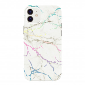 onn. White Iridescent Marble Phone Case for iPhone 12/12 Pro