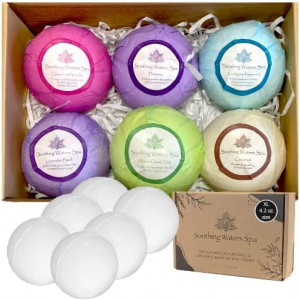 Organic Bath Bombs Gift Set - 6XL Natural Bath Bombs with Shea Butter, Coconut Oil, Essential Oils and 6 Botanic Scents. Best Bath Bombs for Women, Relaxing Gifts for Women, Girls and Kids.