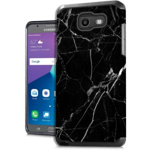 MUNDAZE Black White Marble Design Case For Samsung Galaxy J7 2017 Phone