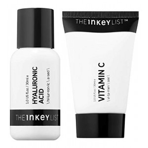 The Inkey List Face Serum And Cream Skincare Set! Hyaluronic Acid Serum And Vitamin C Cream! Antioxidant & Skin Brightening Face Cream! Hydrating Serum For Wrinkles, Dryness And Fine Lines!