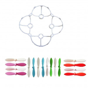 Cheerson CX-10 Part White Blade Guard Cover Protector with 16PCS Propeller Blade Blue Green Red Purple