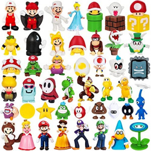 Max Fun 48pcs Mario Brothers Action Figures Kids Toys Cake Toppers Collection Playset