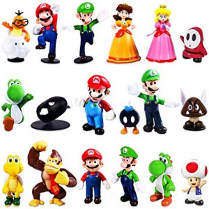 Max Fun 18pcs Mario Brothers Action Figures Kids Toys Cake Toppers Collection Playset