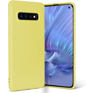 Boaixiaen Samsung Galaxy S10 Case, Liquid Silicone Slim Soft TPU Fit Full Body Protection Shockproof Phone Cover for Galaxy S10 6.1"(2019) (Yellow)
