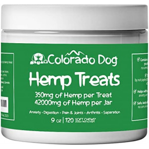 Hemp Dog Treats by Colorado Dog - 120 Ct - Calming Chews for Dogs – Dog Anxiety, Pain, Arthritis, & Digestion – Compare Hemp Amounts – 350mg per Treat