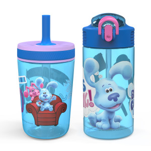 Zak Designs Blue's Clues & You 15 Ounce Water Bottle and 16 Ounce Tumbler 2-piece set, Blue and Friends