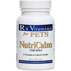 Rx Vitamins NutriCalm for Dogs - Veterinary Formula to Calm & Soothe Aggressive Behavior - Hypoallergenic - 50 Capsules