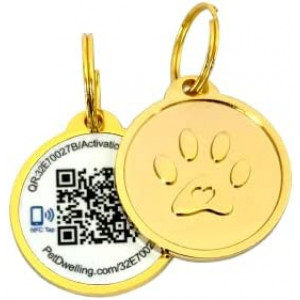 Pet Dwelling Smart QR Code-NFC Pet ID Tag - Dog Tags - Cat Tags - Online Pet Profile - Instant Email Alert -Scanned QR Tag GPS Location
