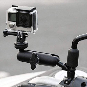360°Motorcycle Rearview Mirror Stand for GoPro Camera Clamp Mount Holder Canon Hero10/9/8/7/6/5/4/3+ Action Cameras Accessory (Rearview Mirror)